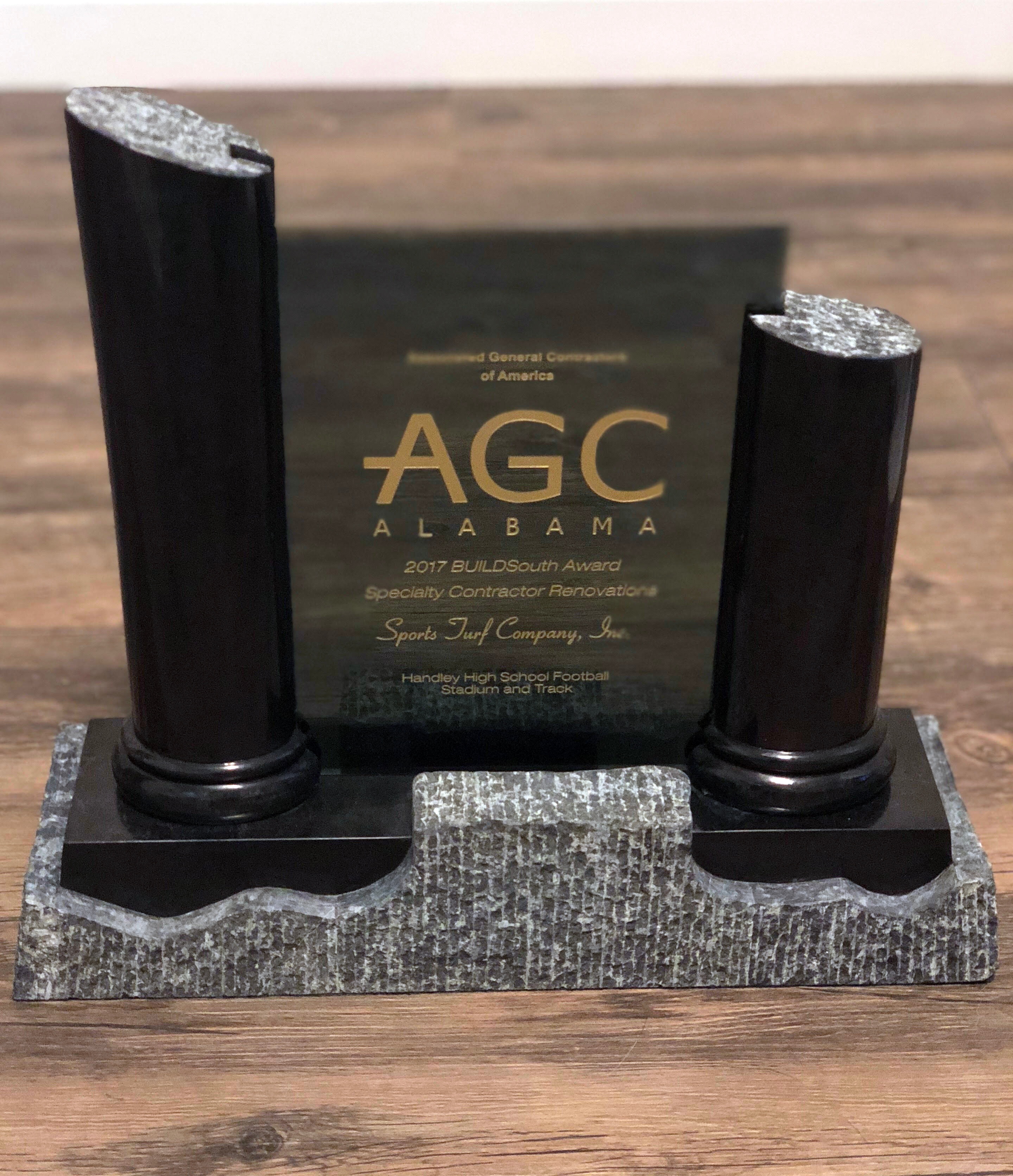 Sports Turf Company Wins BuildSouth Award for Handley High School's Football Stadium Renovation Sports Turf Company Wins BuildSouth Award for Handley High School's Football Stadium Renovation